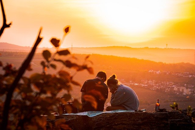 Couple Picnic Sunset Together  - JusHor / Pixabay